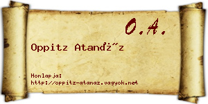 Oppitz Atanáz névjegykártya